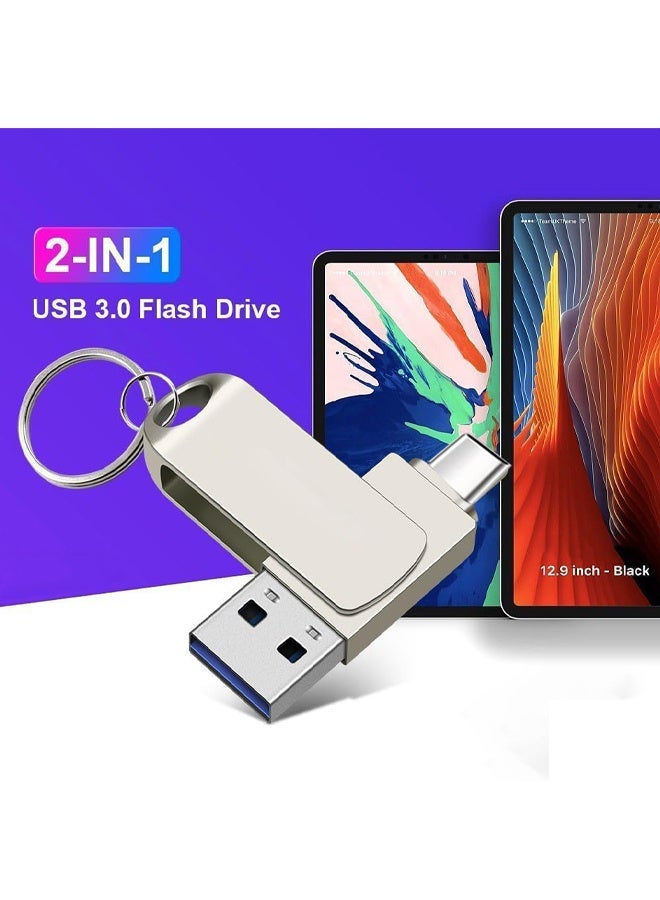 فلاش ميموري USB لجهاز آيفون 256 جيجابايت - ذاكرة USB لجهاز آيفون مع موصل Type-C لأجهزة اللابتوب التي تعمل بنظام أندرويد لتخزين الصور ومقاطع الفيديو وملفات الموسيقى - Image 3