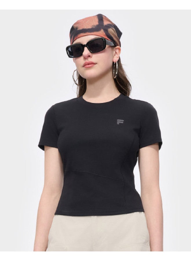 FILA Women'S Fusion Series Fashion Casual T-Shirt Ladies Round Neck Fitted Knit Short Sleeve Shirt - Image 1