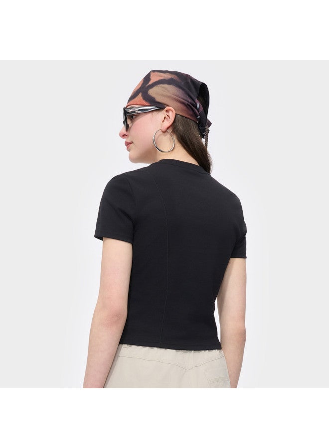 FILA Women'S Fusion Series Fashion Casual T-Shirt Ladies Round Neck Fitted Knit Short Sleeve Shirt - Image 5