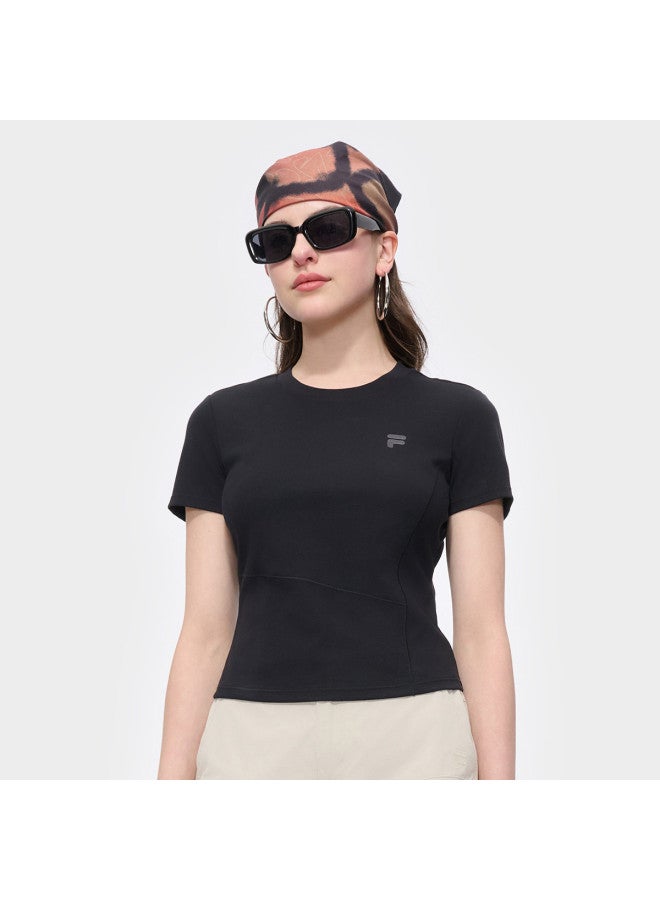 FILA Women'S Fusion Series Fashion Casual T-Shirt Ladies Round Neck Fitted Knit Short Sleeve Shirt - Image 3