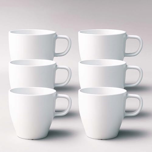GESHUPOR 6-Pack 10oz Unbreakable Coffee Mugs, Microwave Safe Premium Drinkware (Up to 320℉), Lightweight Shatterproof White Cups for Keurig, Kids, RV & Camping, BPA-Free (White) - Image 1