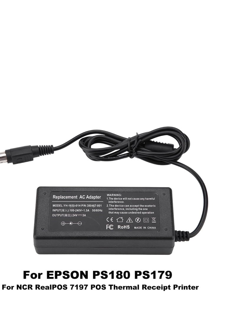 Terabyte محول طاقة متوافق مع عداد فواتير EPSON، 72 واط، AC100-240V 1.5A، 3 دبابيس، ملكية، متوافق مع EPSON PS180 PS179، طابعة إيصالات حرارية NCR RealPOS 7197 - Image 3