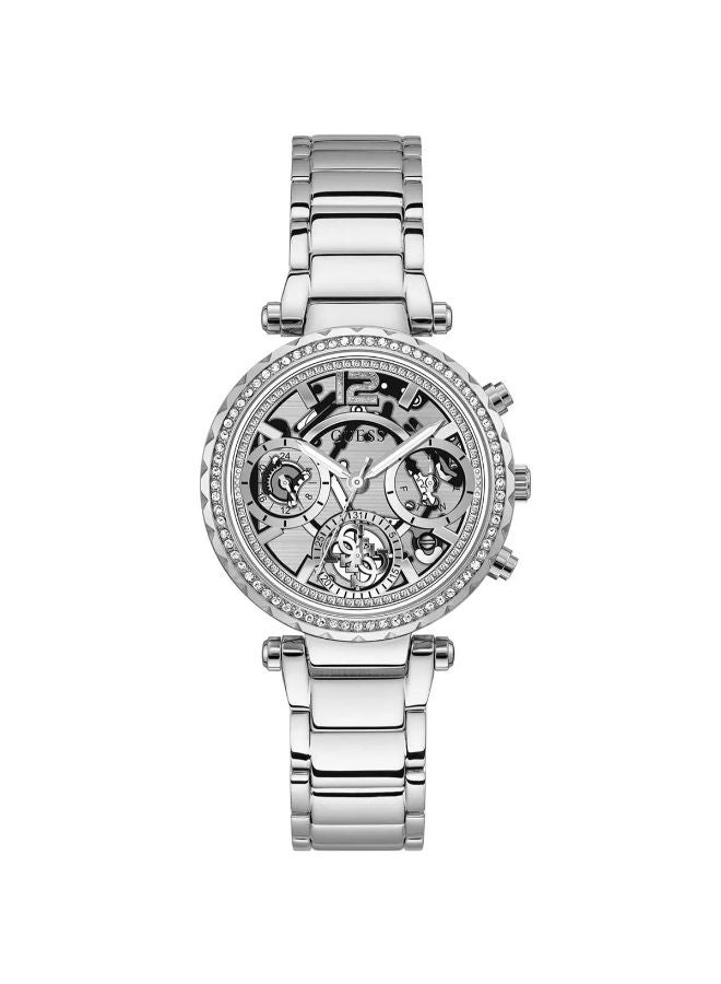 جس ساعة جيس للنساء، حركة كوارتز، شاشة تناظرية، حزام فضي من الفولاذ المقاوم للصدأ - GW0403L1 - Image 1