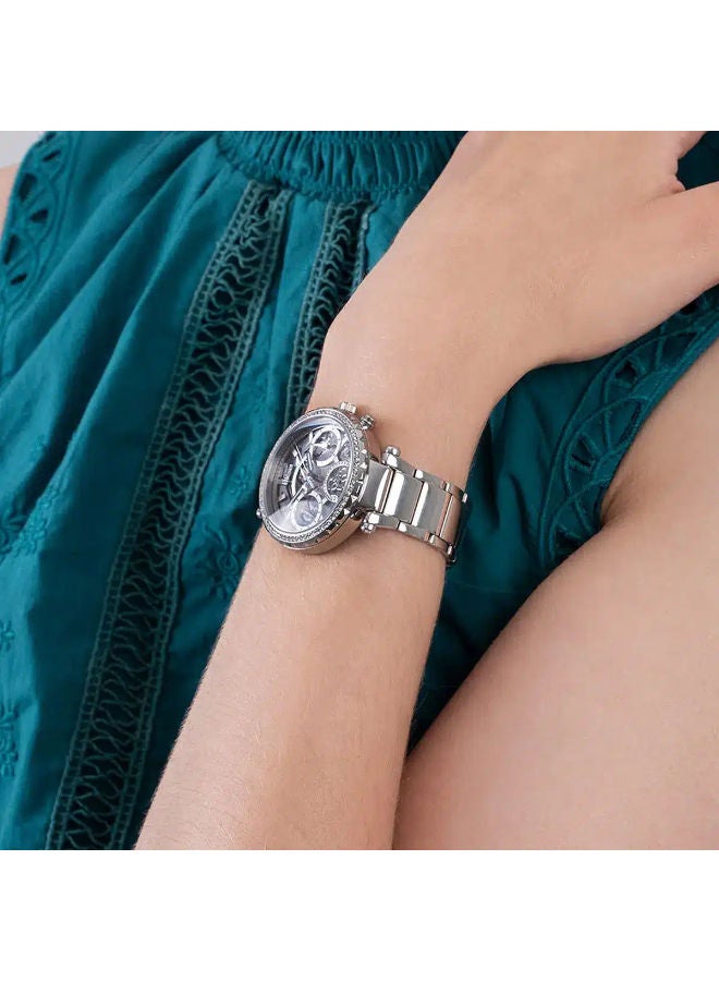 جس ساعة جيس للنساء، حركة كوارتز، شاشة تناظرية، حزام فضي من الفولاذ المقاوم للصدأ - GW0403L1 - Image 5