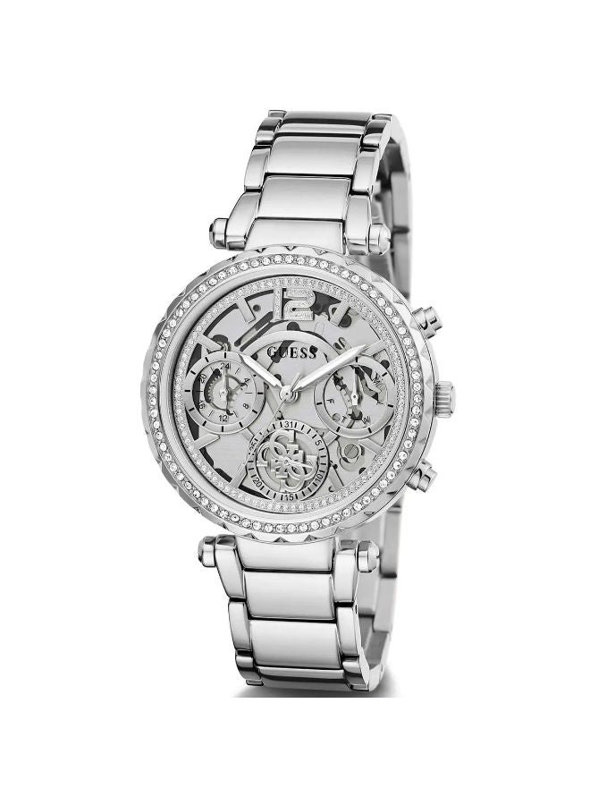 جس ساعة جيس للنساء، حركة كوارتز، شاشة تناظرية، حزام فضي من الفولاذ المقاوم للصدأ - GW0403L1 - Image 2