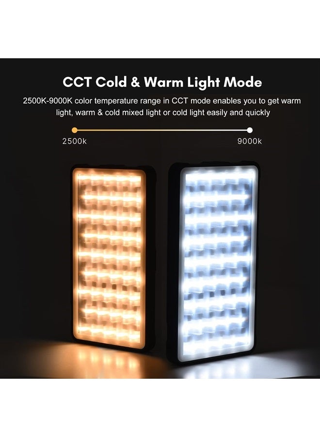 ANDOER Pocket RGB Video Light LED Fill Light Panel 2500K-9000K Dimmable 24 Lighting Effects CRI95+ Built-in Battery with Cold Shoe Adapter for Vlog Live Streaming Video Conference Lighting Photography - Image 4