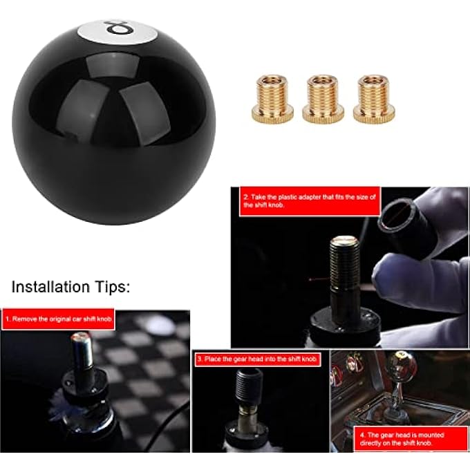 rayihni LUJOSO BLACK GEGAJE BALL BALLS Easily to Install the Elegant Appearance of Acrylic Universal Cars 1 Gear for Car Enthusiasts - Image 3