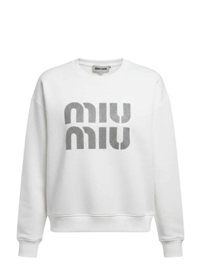 Miu Miu Women's Unique Design Sweatshirt - Soft Cotton Fabric Minimal Look #00192 - Image 2