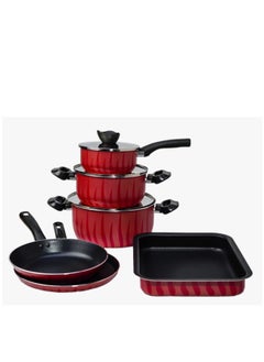 VOYAGER 9 piece Aluminium pot set Red 