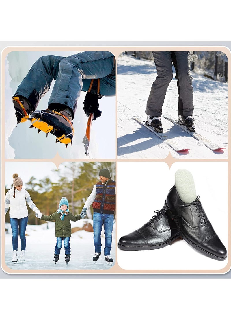 Generic Shoe Inserts Cut to Fit Shoe Insoles Warm Sheepskin Shoe Soles Cut to Size Fluffy Boot Insole Fleece Wool Sole Insole with Size Chart Winter Boot Insert for Women Men Unisex Cold 8 Pairs  - Image 2