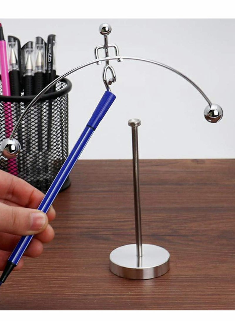Excefore Steel Balance Toy Weightlifter Kinetic Art Balance Toy Balancing Decompressive Science Psychology Home Offic Decor Desk Decor Toy - Image 2