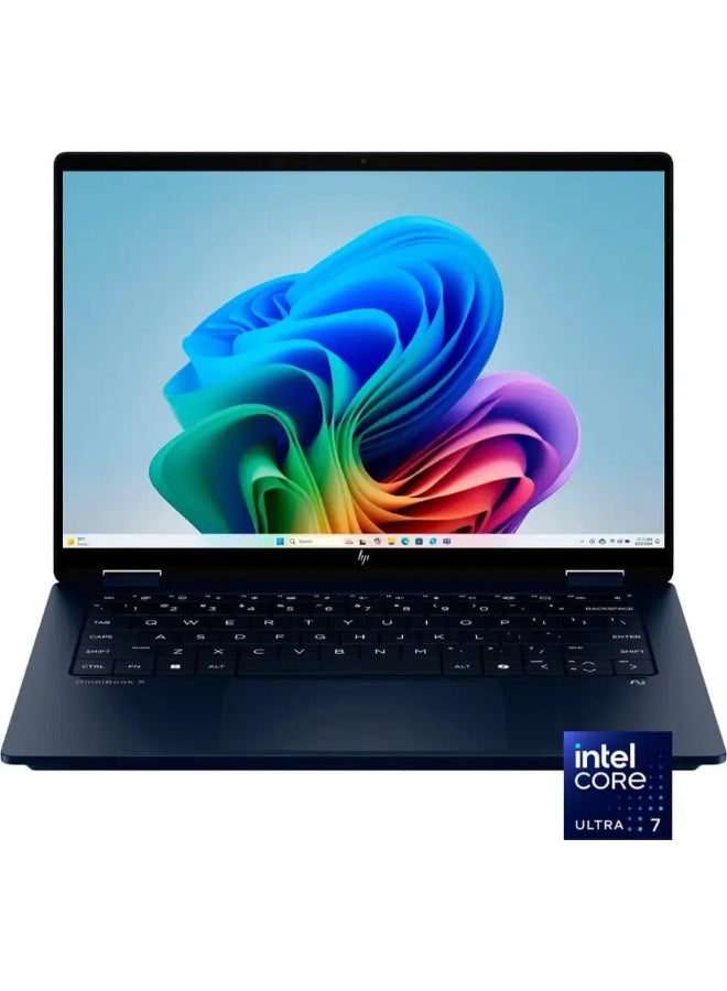 HP (نسخة مطورة) لابتوب أومني بوك إكس فليب الشخصي بشاشة تعمل باللمس مقاس 14 بوصة بدقة Full HD، مع معالج كور ألترا 7 256V/ذاكرة RAM سعة 16 جيجابايت/قرص SSD سعة 4 تيرابايت/رسومات إنتل آرك/ويندوز 11 برو باللون الأزرق الجوي - Image 2