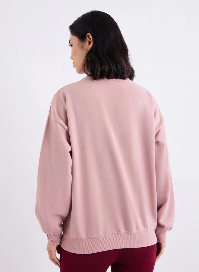 Styli Styli Oversized Regular Length Slogan Sweatshirt