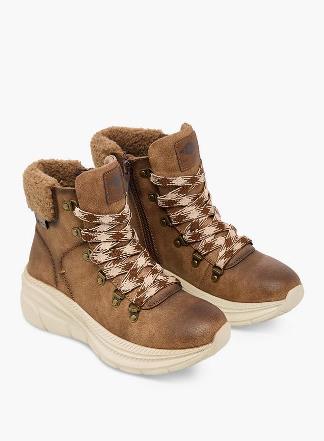 لي كوبر بوت نسائي بكعب للكاحل مزين بالفرو - Image 3