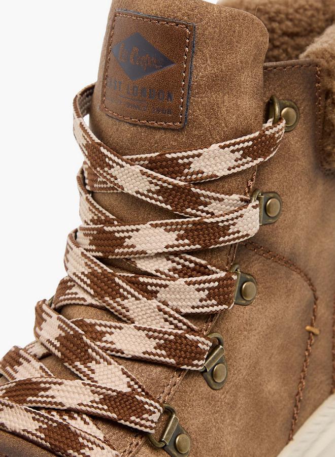 لي كوبر بوت نسائي بكعب للكاحل مزين بالفرو - Image 5