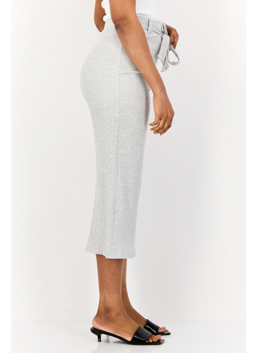 BRAVE SOUL Women Regular Fit Textured Wide Leg Pants, Grey  - Image 3