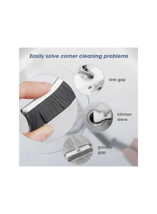 promass 3 PCS Crevice Cleaning Brush,Multifunctional Shower Cleaner Brush,Hand-Held Gap Cleaning Brush Tool for Kitchen Surfaces Windows Groove Tiles Faucets Bathroom Corner - Image 2