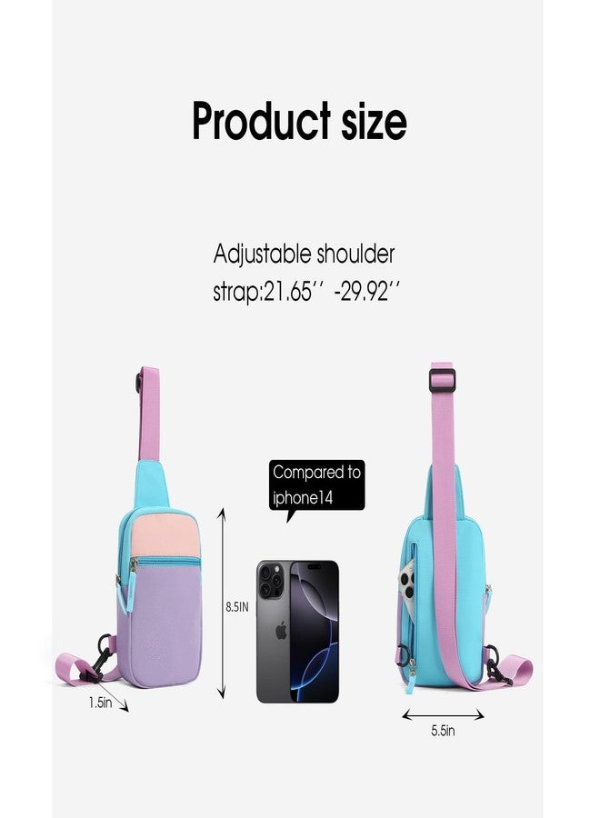 cotmcor Small Initial Sling Bag Crossbody Bag Fanny Pack for Teens Kids, Blue&purple, Small - Image 5