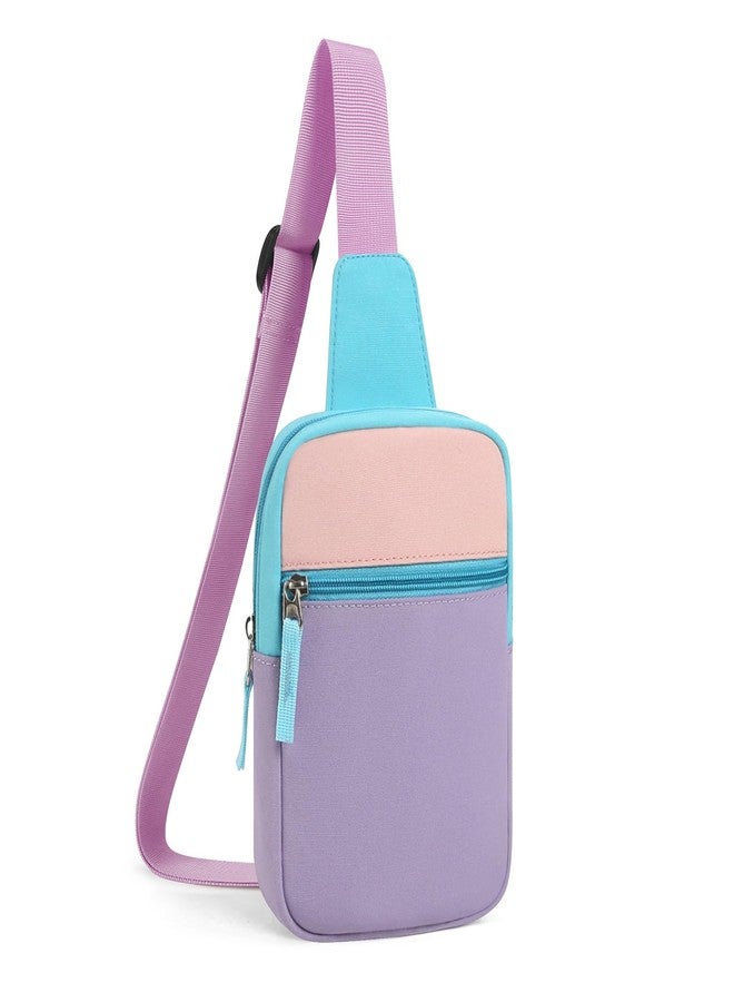 cotmcor Small Initial Sling Bag Crossbody Bag Fanny Pack for Teens Kids, Blue&purple, Small - Image 1