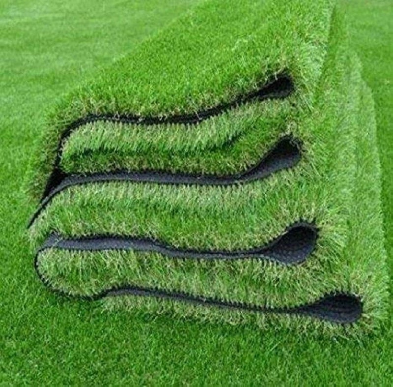 Kuber Industries Artificial Grass Carpet|Mat for Balcony, Lawn, Door||Drainage Holes & Rubber Backing|Plastic Turf Carpet Mat, Artificial Grass (3 x 5 Feet)|GREEN - Image 1