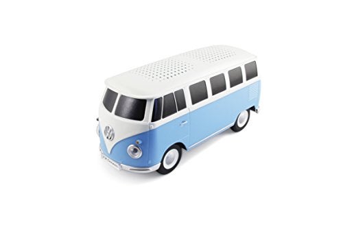 BRISA VW Collection - Volkswagen Portable Bluetooth Speaker Wireless Box with Rechargable Battery T1 Bus Campervan (Scale: 1:20/Classic Bus) (Blue) - Image 1