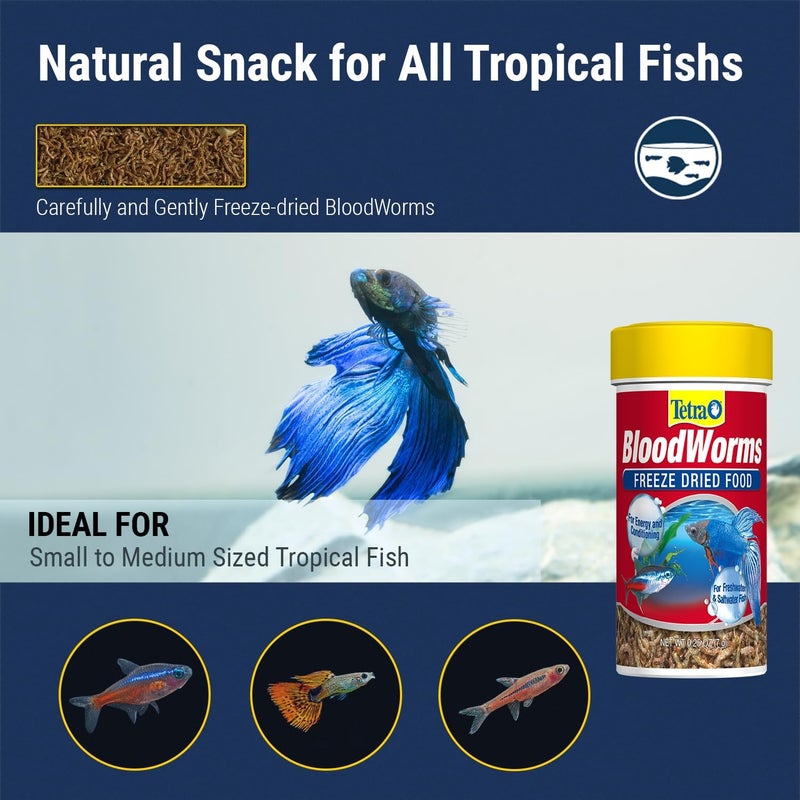 Tetra BloodWorms 0.25 Oz, Freeze-Dried Food for Freshwater and Saltwater Fish, Seafood (Pack of 1) - Image 5