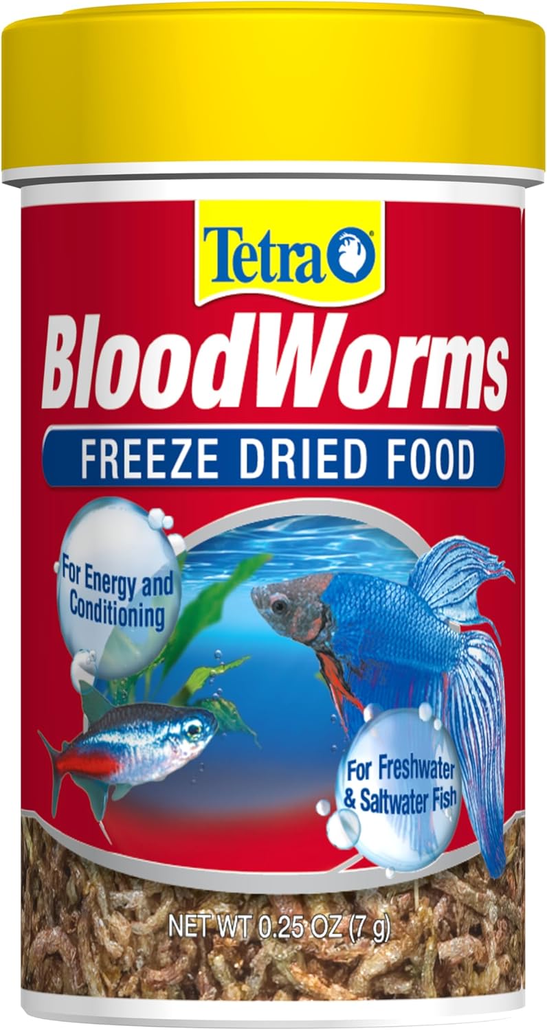 Tetra BloodWorms 0.25 Oz, Freeze-Dried Food for Freshwater and Saltwater Fish, Seafood (Pack of 1) - Image 1