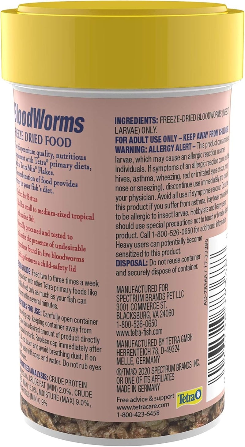 Tetra BloodWorms 0.25 Oz, Freeze-Dried Food for Freshwater and Saltwater Fish, Seafood (Pack of 1) - Image 3