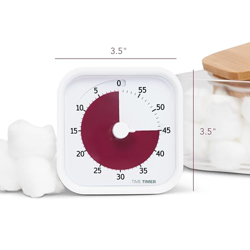 Time Timer Home MOD — 60 Minute Kids Visual Timer Home Edition — For Homeschool Supplies Study Tool, Timer for Kids Desk, Office Desk and Meetings with Silent Operation (Cotton Ball White) - Image 5