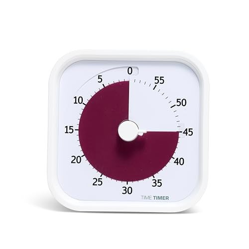 Time Timer Home MOD — 60 Minute Kids Visual Timer Home Edition — For Homeschool Supplies Study Tool, Timer for Kids Desk, Office Desk and Meetings with Silent Operation (Cotton Ball White) - Image 1