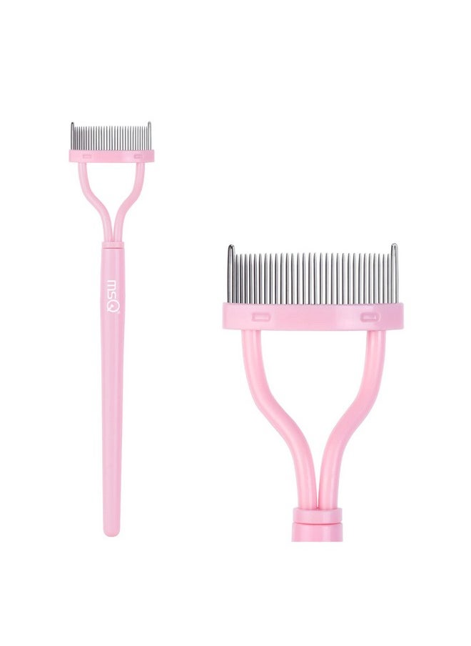 MSQ Lash Comb Separator Msq Eyelash Mascara Brush And Comb Lash Separator With Comb Cover Arc Designed Cosmetic Brushes Tool Pink (1Pcs)  - Image 1