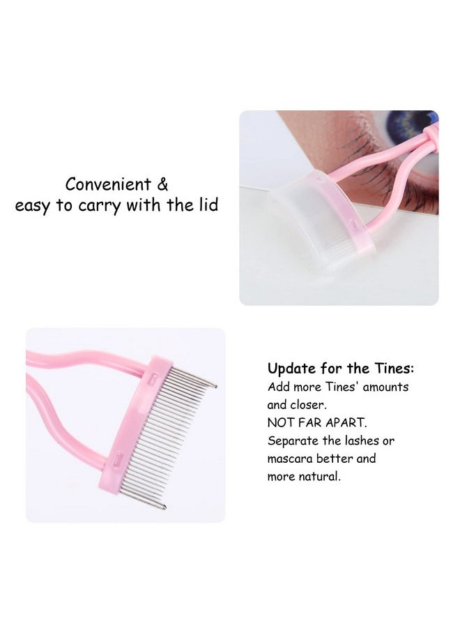 MSQ Lash Comb Separator Msq Eyelash Mascara Brush And Comb Lash Separator With Comb Cover Arc Designed Cosmetic Brushes Tool Pink (1Pcs)  - Image 4