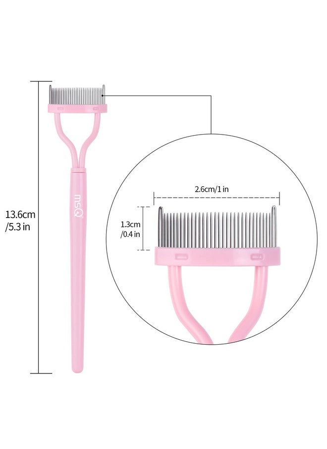 MSQ Lash Comb Separator Msq Eyelash Mascara Brush And Comb Lash Separator With Comb Cover Arc Designed Cosmetic Brushes Tool Pink (1Pcs)  - Image 5