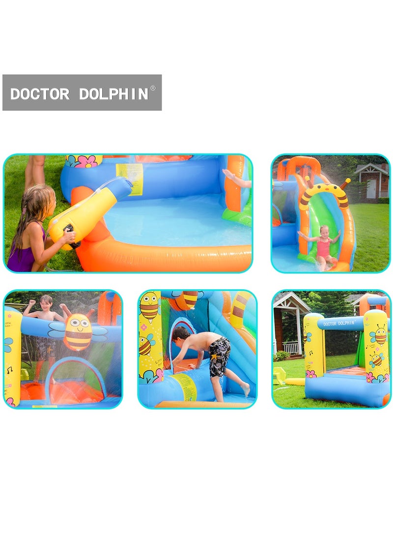 doctor dolphin Doctor Dolphin Inflatable Bee Bounce House Water Slide Bouncy House for Kids Outdoor Outdoor Party with Air Blower 63120  - Image 5