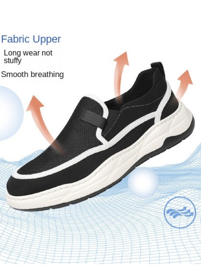 15MINS Slip-on Men's Casual Shoes - New Breathable Knit Fabric Loafers, Lightweight Comfortable Slip-on Sneakers For Dad - Image 1