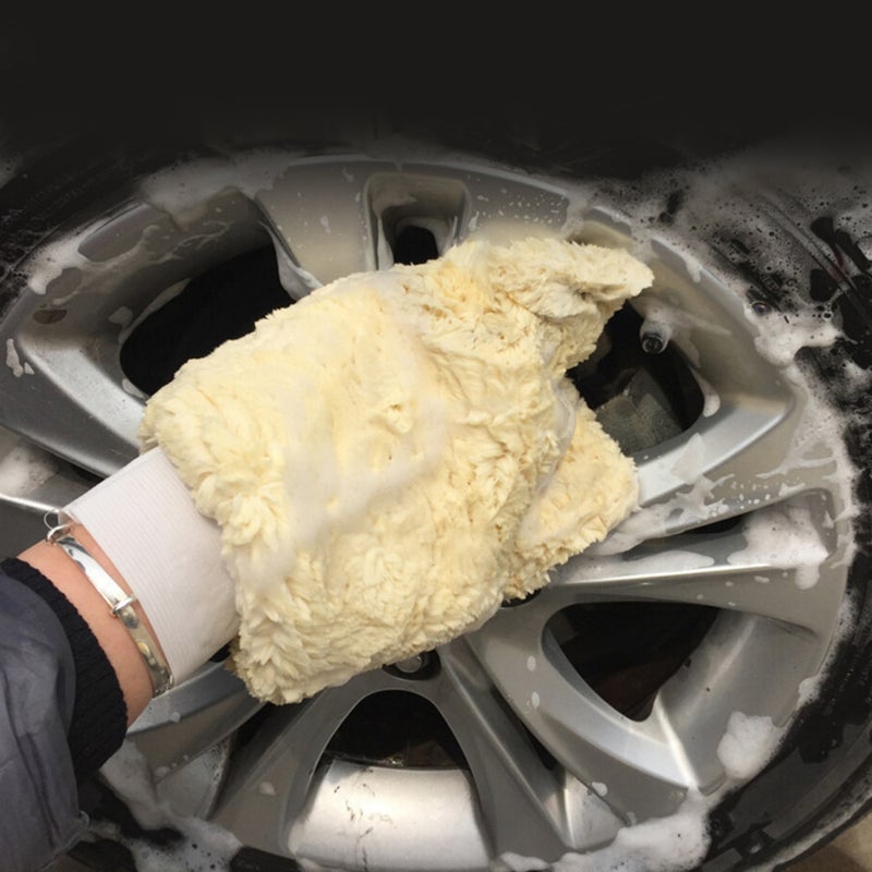 Car Wash Mitt Double Sided Wool Microfiber Car Cleaning Glove for Motorcycle Wax Polishing Washer Sponge Car Care Cleaning - Image 4