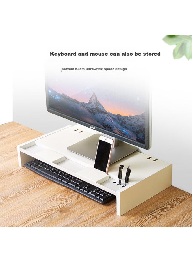 Ecola Home Office Computer Monitor Stand Lcd Monitor Riser Computer Desk Stand Notebook Keyboard Storage Shelf Storage Rack Base V01wt White - Image 4