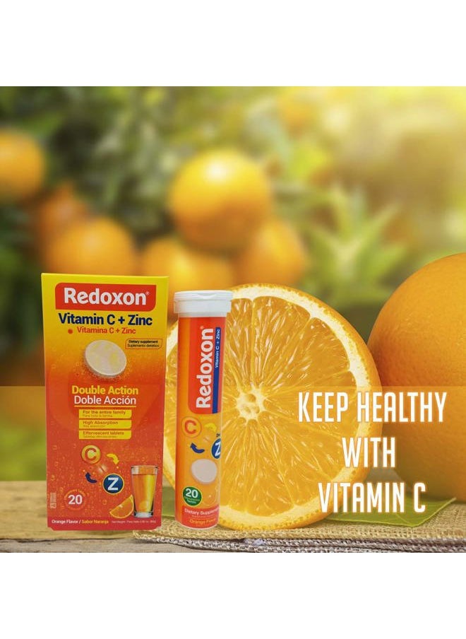 Redoxon - Orange Flavored Redoxon Effervescent Vitamin C Tablets with Zinc 20 ct - Image 1