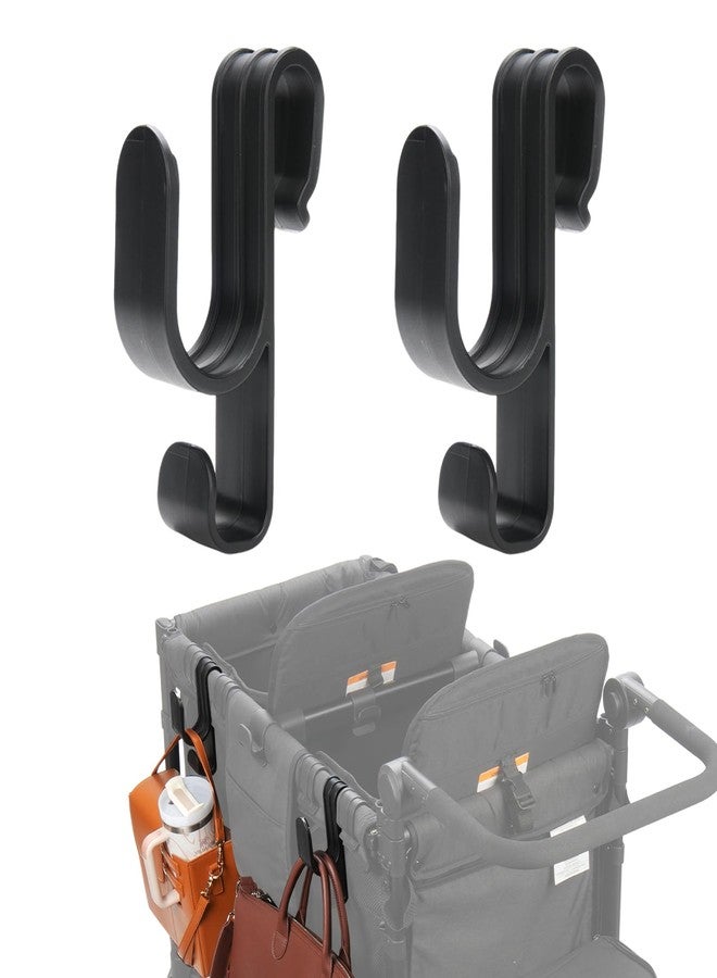 Viotiin Stroller Hooks for Wonderfold Wagon W2&W4, Double-Layer Multipurpose Side, Space-Saving for Hanging Balance Bikes & Everything, Durable Plastic Wagon Accessories, 40kg Sturdy Load-Bearing (2PCS) - Image 1