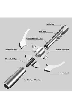 SYOSI Grease Gun Coupler, Double Handle Quick Lock Release Grease Tips with 6 Thickened Jaws, 12000 PSI High Pressure Grease Fittings, Compatible with All Grease Guns 1/8" NPT Fittings  - Image 3