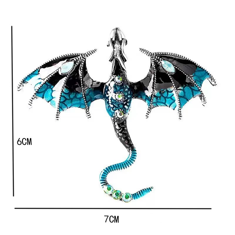 ESIW 6 PCS Dragon Brooches Araneid Lapel Pins Crystal Insect Themed Insect Brooches for Women (6 Colors) - Image 2