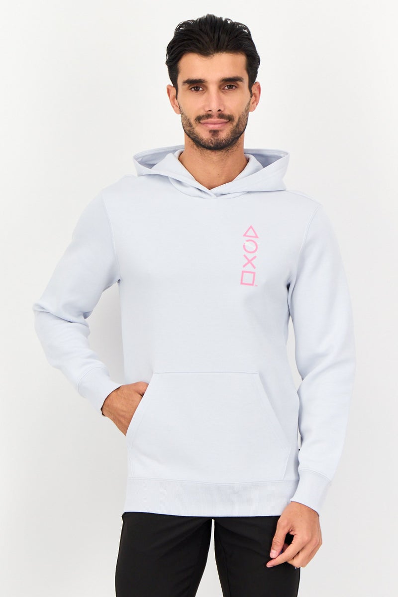 PUMA هودي خارجي بأكمام طويلة للرجال من بومّا × بلاي ستيشن، أزرق فاتح - Image 1