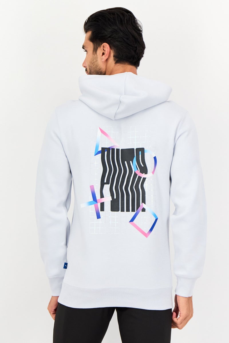 PUMA هودي خارجي بأكمام طويلة للرجال من بومّا × بلاي ستيشن، أزرق فاتح - Image 2