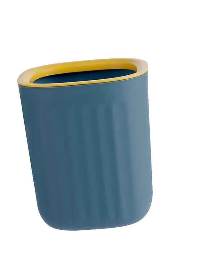 NIBEMINENT Desktop Trash Can with Pressure Ring Fashionable Desk Countertop Trash Bin for Dormitory Office Blue Yellow  - Image 5