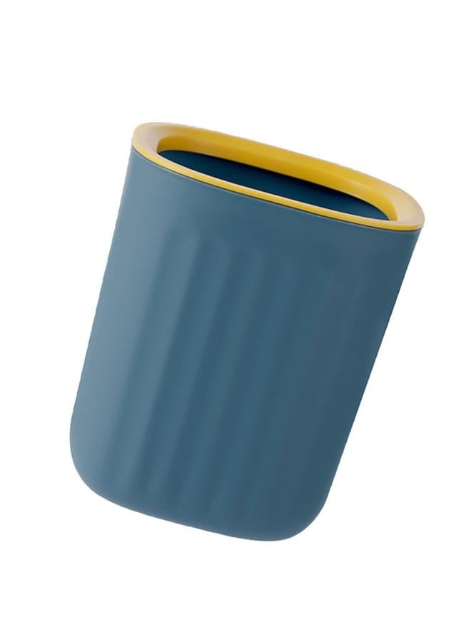 NIBEMINENT Desktop Trash Can with Pressure Ring Fashionable Desk Countertop Trash Bin for Dormitory Office Blue Yellow  - Image 4