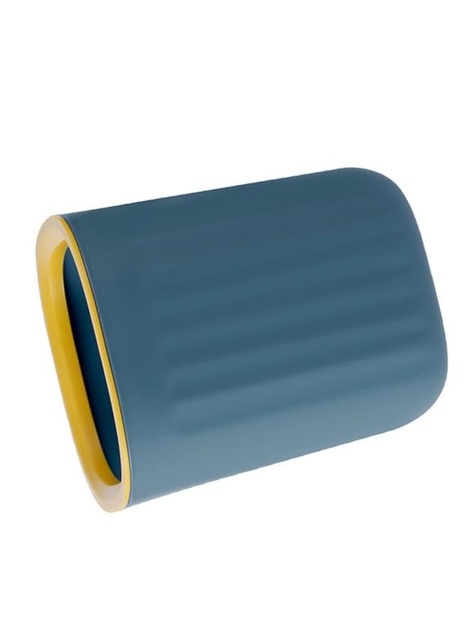 NIBEMINENT Desktop Trash Can with Pressure Ring Fashionable Desk Countertop Trash Bin for Dormitory Office Blue Yellow  - Image 2