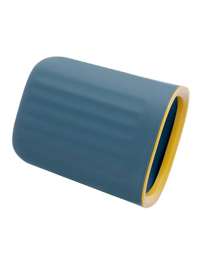 NIBEMINENT Desktop Trash Can with Pressure Ring Fashionable Desk Countertop Trash Bin for Dormitory Office Blue Yellow  - Image 3