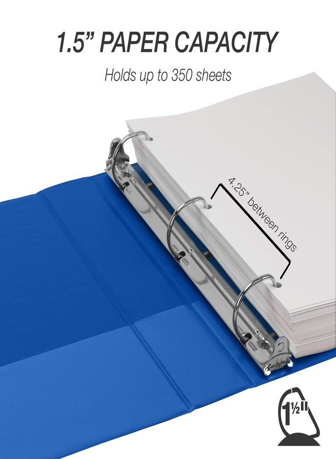 Samsill Durable 1.5 Inch Binder, Made in The USA, D Ring Binder, Customizable Clear View Cover, Midnight Blue, Holds 350 Pages - Image 5