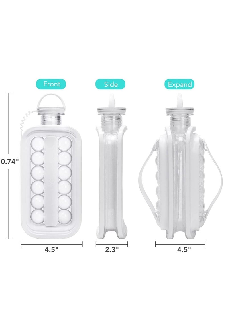 ELTRAZONE Portable Ice Ball Maker 2 in 1 Sanitary Ice Cube Trays for Freezer Round Ice Cube Mold Makes 17 Cubes,Ice Maker Bottle with Lid Easy Release - Image 5