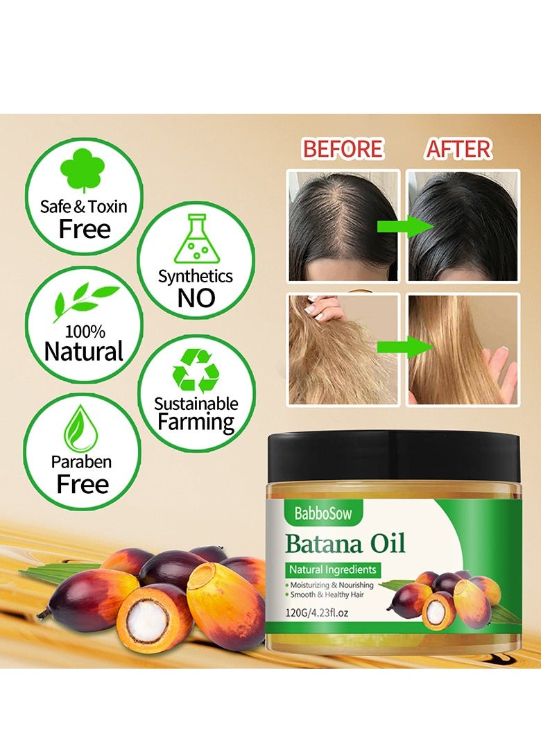 BabboSow Batana Oil for Hair Growth: 100%  as Hair Mask, Scalp and Hair Oil. Repairs Damaged Hair & Skin, Reduces Hair Loss - Miracle Oil for Healthier, Thicker, Fuller Hair - Image 2